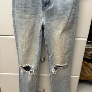 L'AGENCE Light Blue Distressed Skinny Jeans